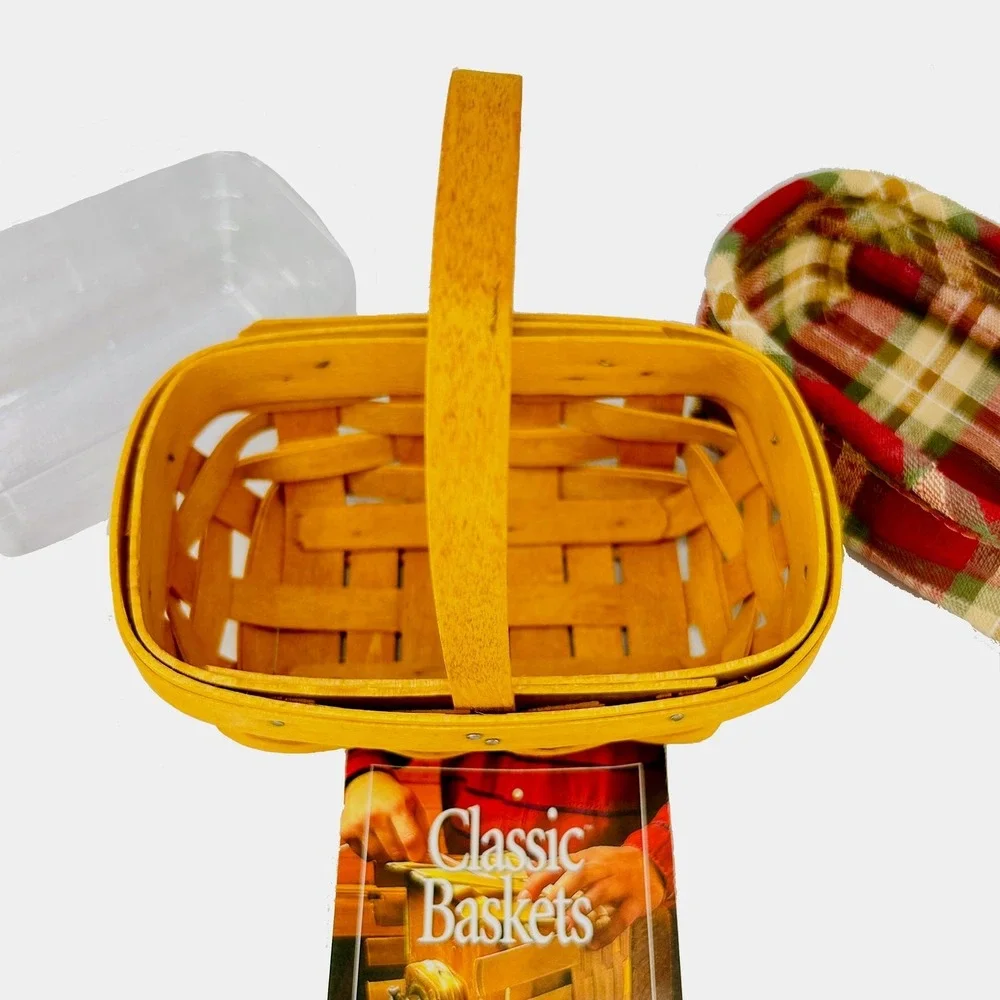 Longaberger 2001 Parsley Booking Basket Fabric Liner Protector Flyer